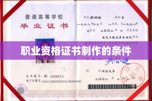 博乐职业资格证书制作的条件